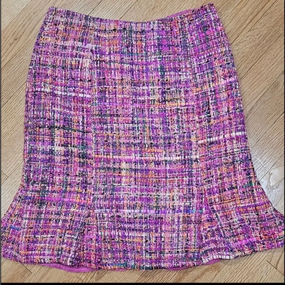 Sz 4 *Boston Proper* 💕Legally Blonde💕 Barbie-core Pink Tweed Lined Skirt